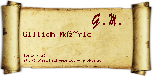 Gillich Móric névjegykártya